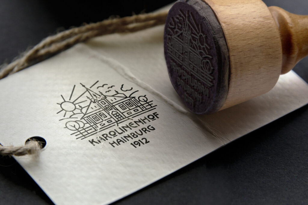 Karolinenhof farm, pečiatka.