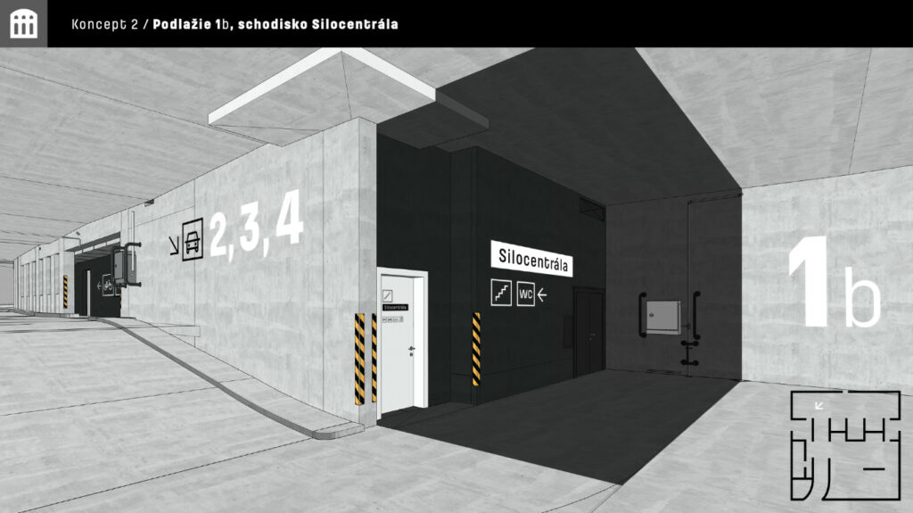 Podzemná garáž Pradiareň 1900, informačný systém