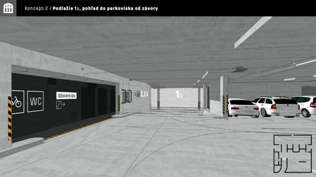 Podzemná garáž Pradiareň 1900, informačný systém